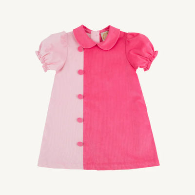 Palm Beach Pink & Romany Rose Corduroy Blaire Button Dress