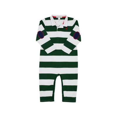 Greer Green Stripe Sir Proper's Rugby Romper