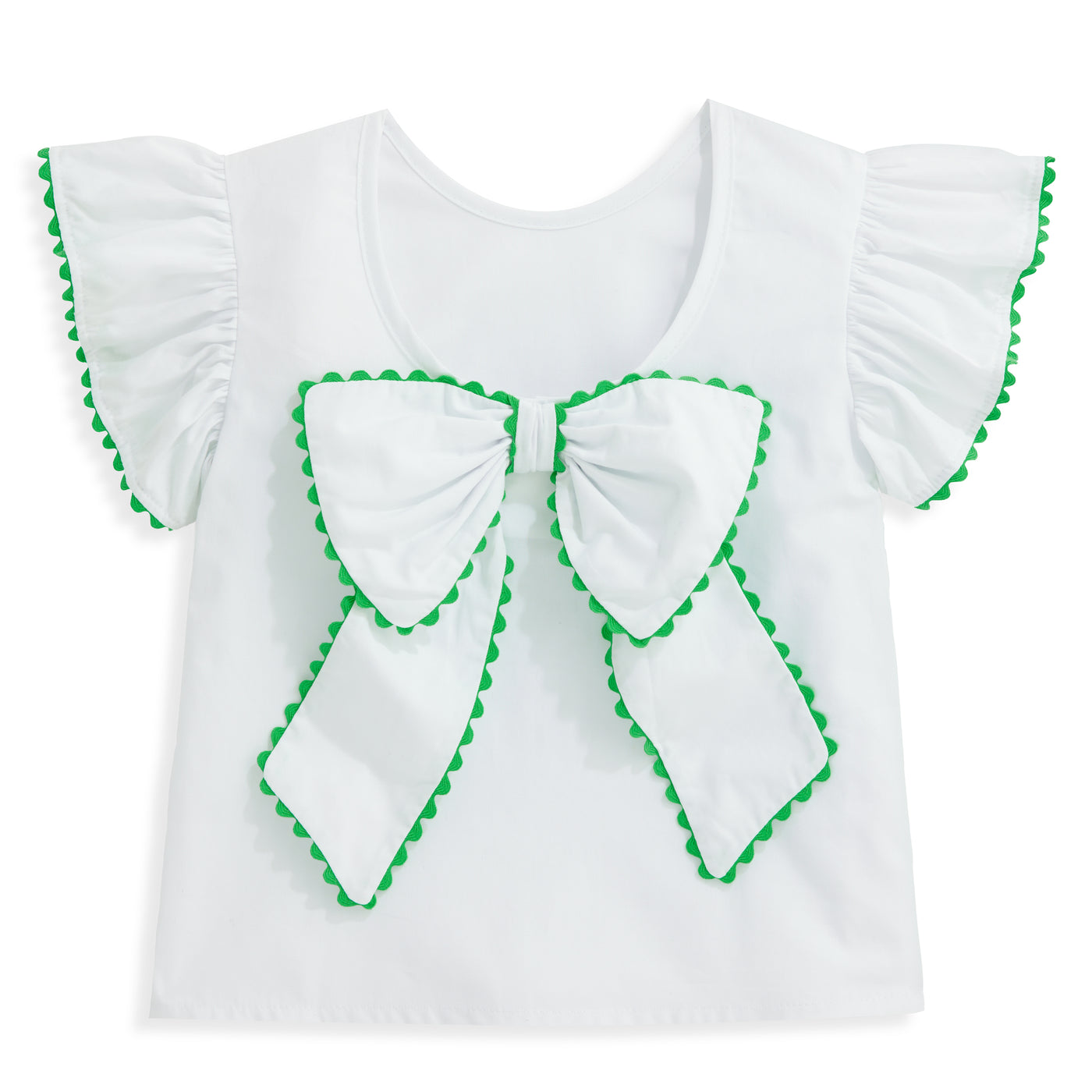 White with Green Stockton Blouse