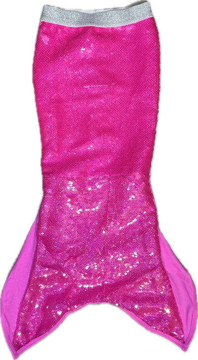 Hot Pink Girls Sequin Mermaid Tail Cover Up
