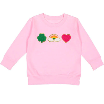 Pink Lucky Treats Patch St. Patrick's Day Sweatshirt