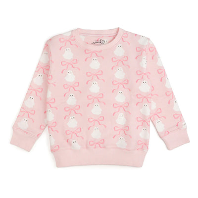 Coquette Ghost Halloween Sweatshirt - Pink