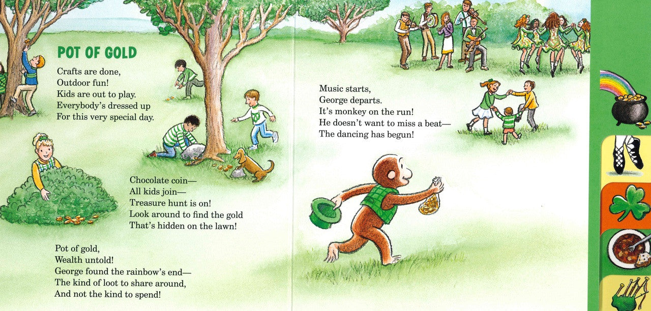 Curious George Happy St Patrick's Day Tabbed Board Book