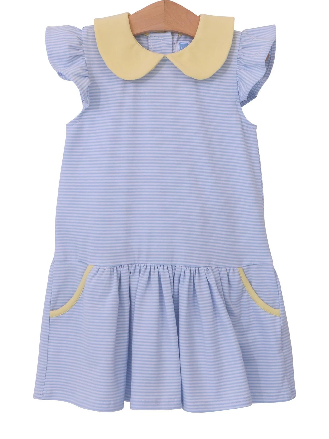 Light Blue Stripe & Yellow Genevieve Dress