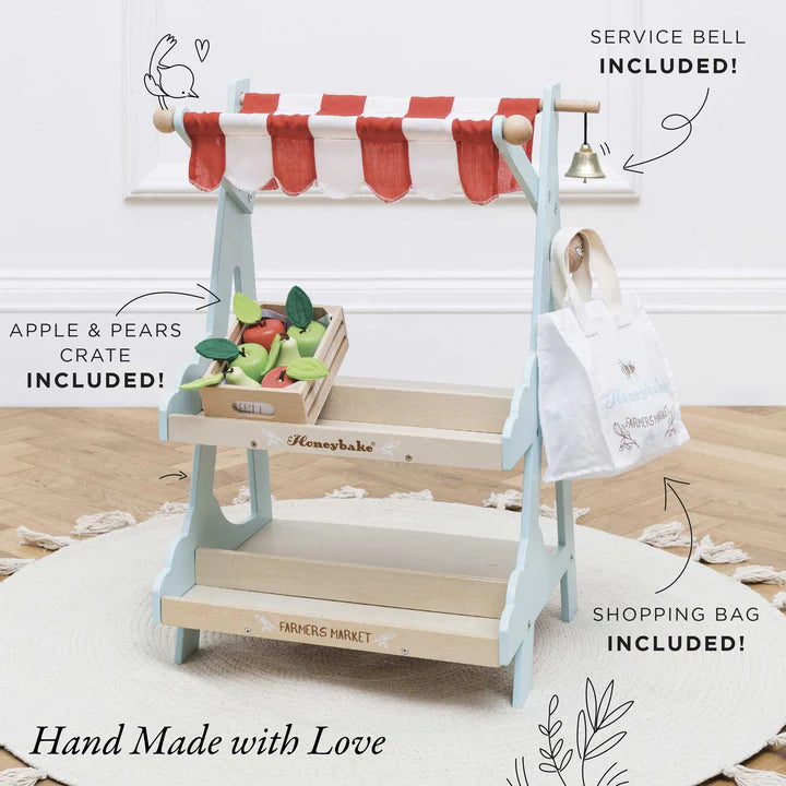 Honeybee Market- Wooden Market Stall & Fruit Play Food Crate