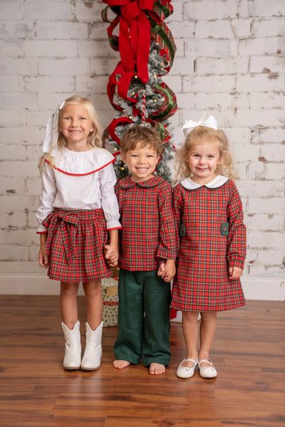 Red Tartan Oaklyn Dress