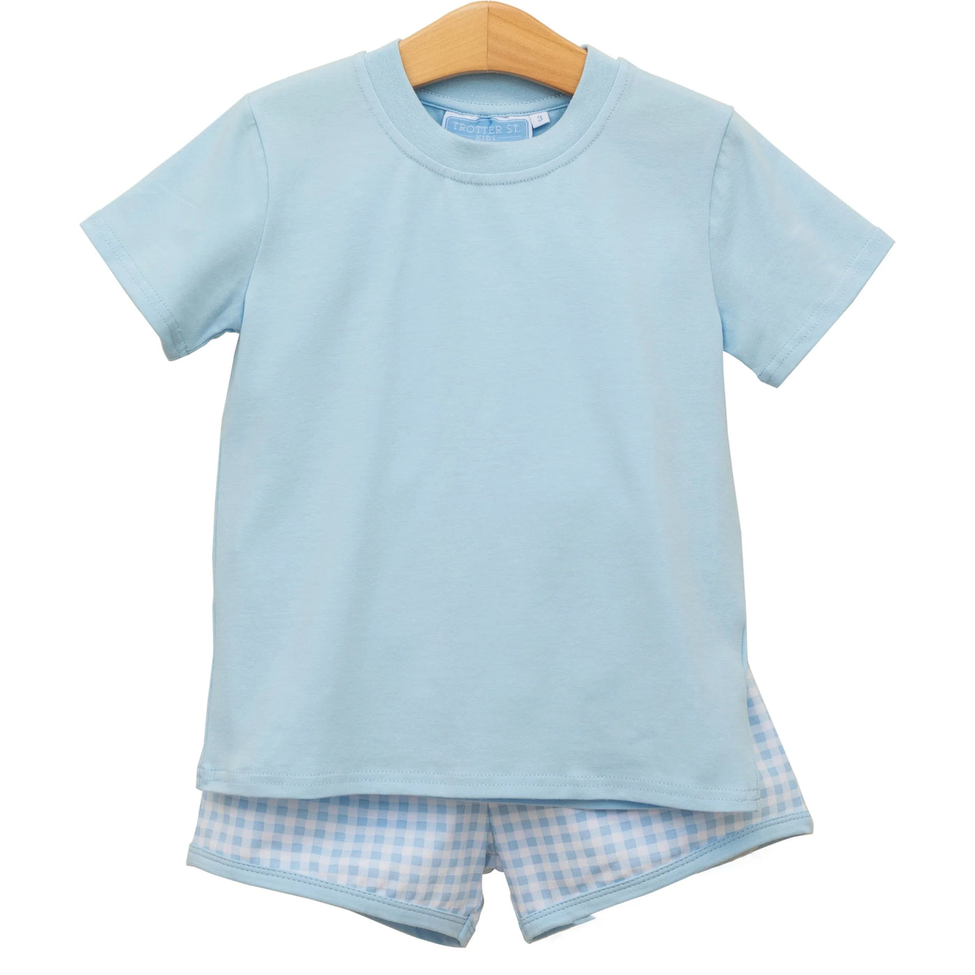 Light Blue Gingham Thomas Short Set