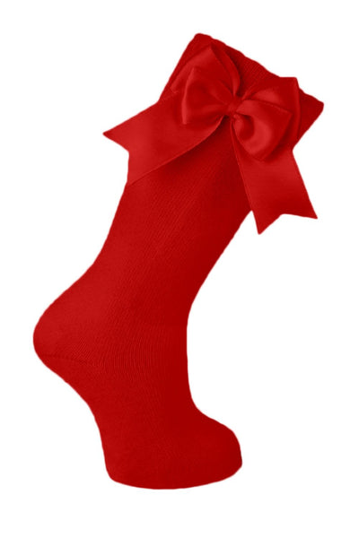 Red Knee Socks with Grosgrain Side Bow