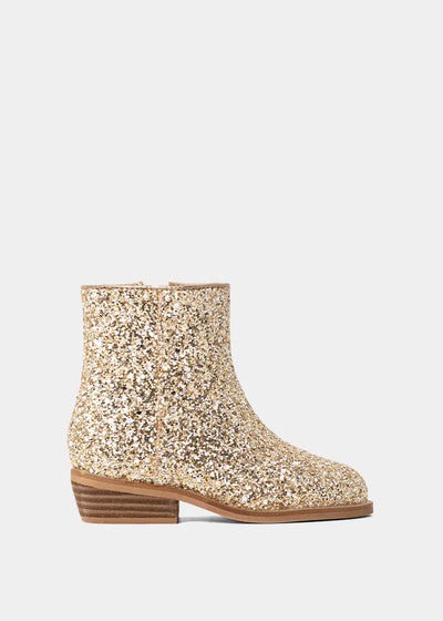 Gold Sparkle Vanilla Mini Boots