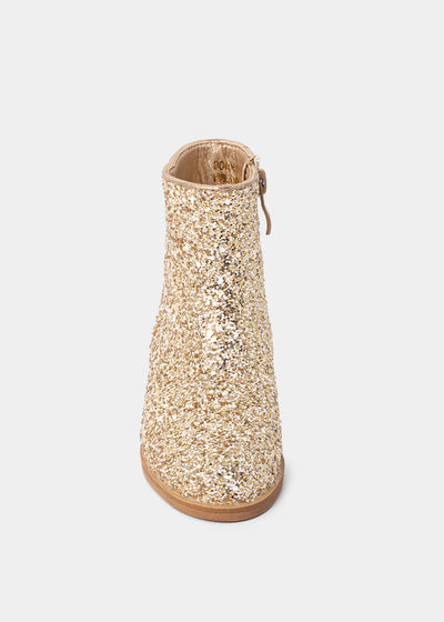 Gold Sparkle Vanilla Mini Boots