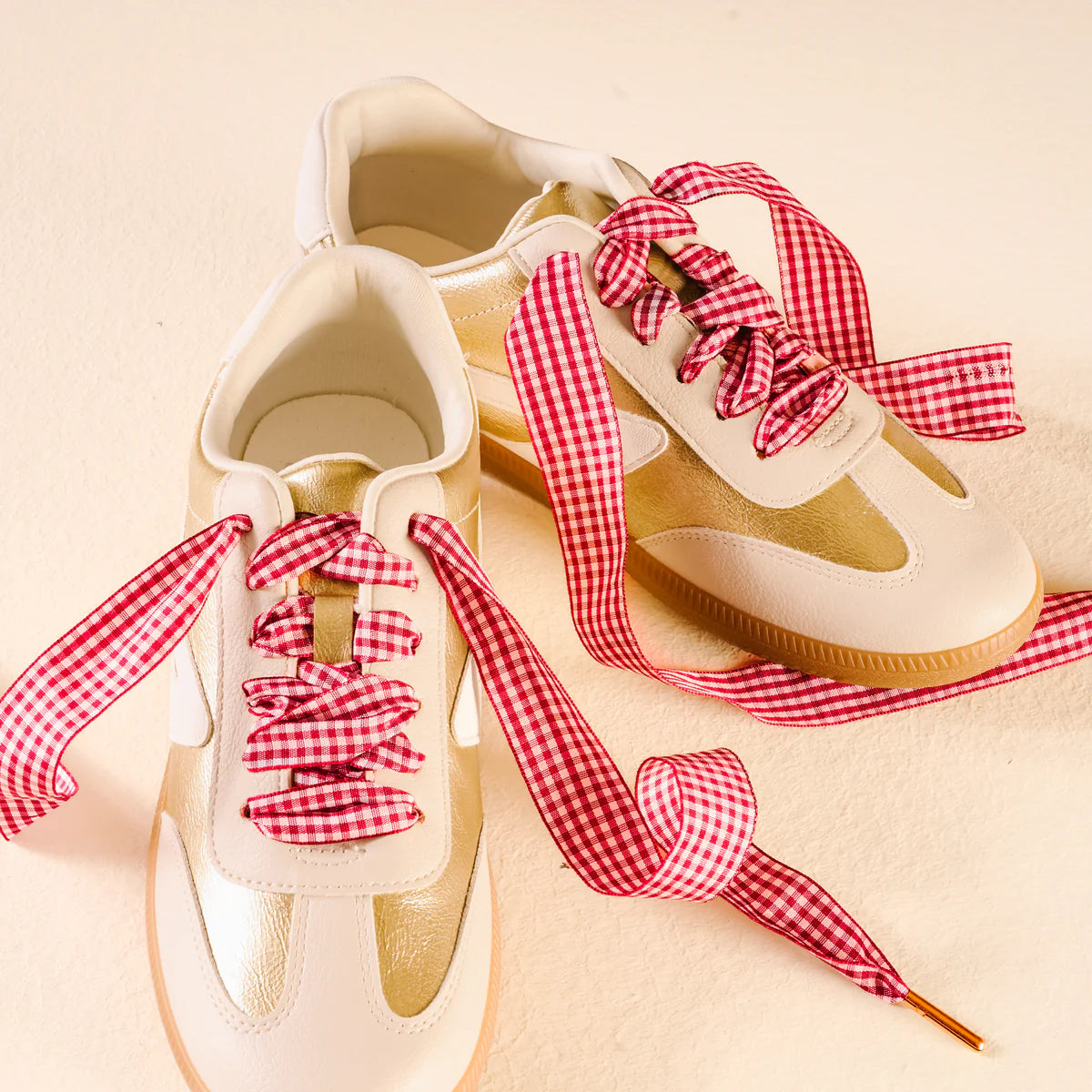 Step It Up Shoelaces- Red Gingham