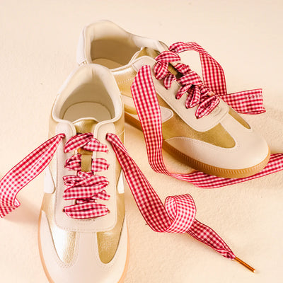 Step It Up Shoelaces- Red Gingham