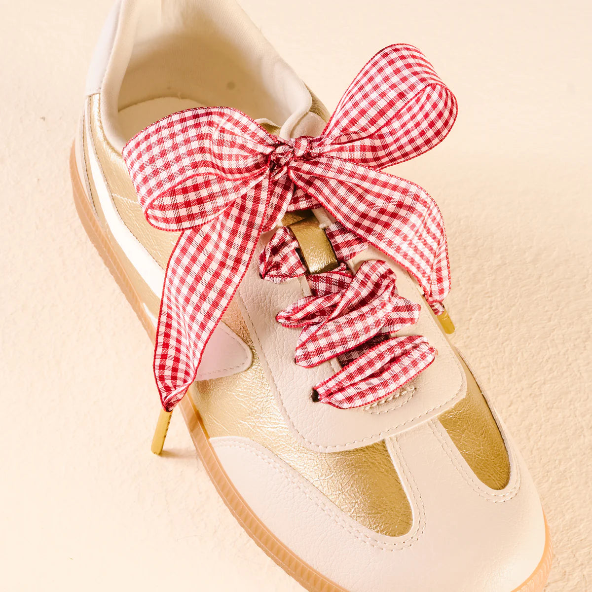 Step It Up Shoelaces- Red Gingham