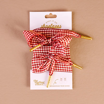 Step It Up Shoelaces- Red Gingham