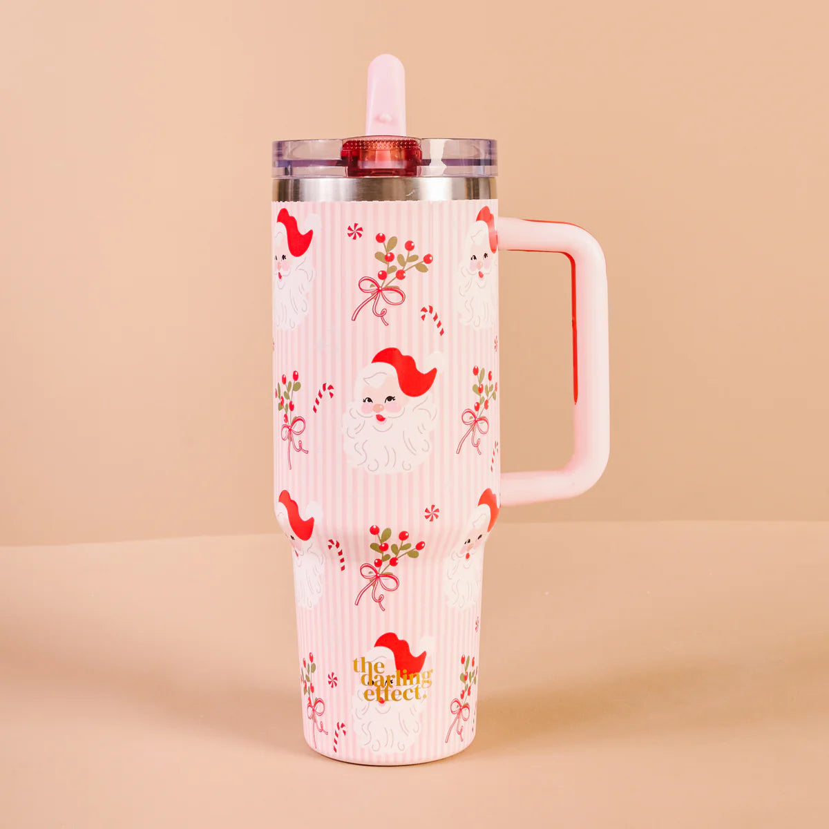 40oz Lifestyle Flip Straw  Holly Jolly Santa Tumbler