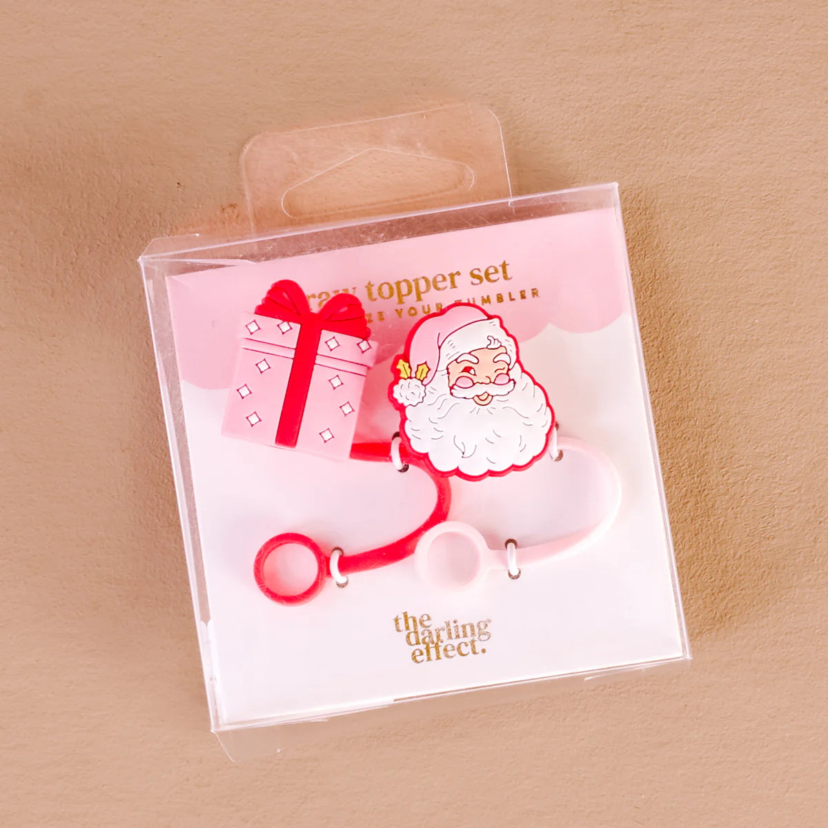 Straw Topper Set Jolly Santa