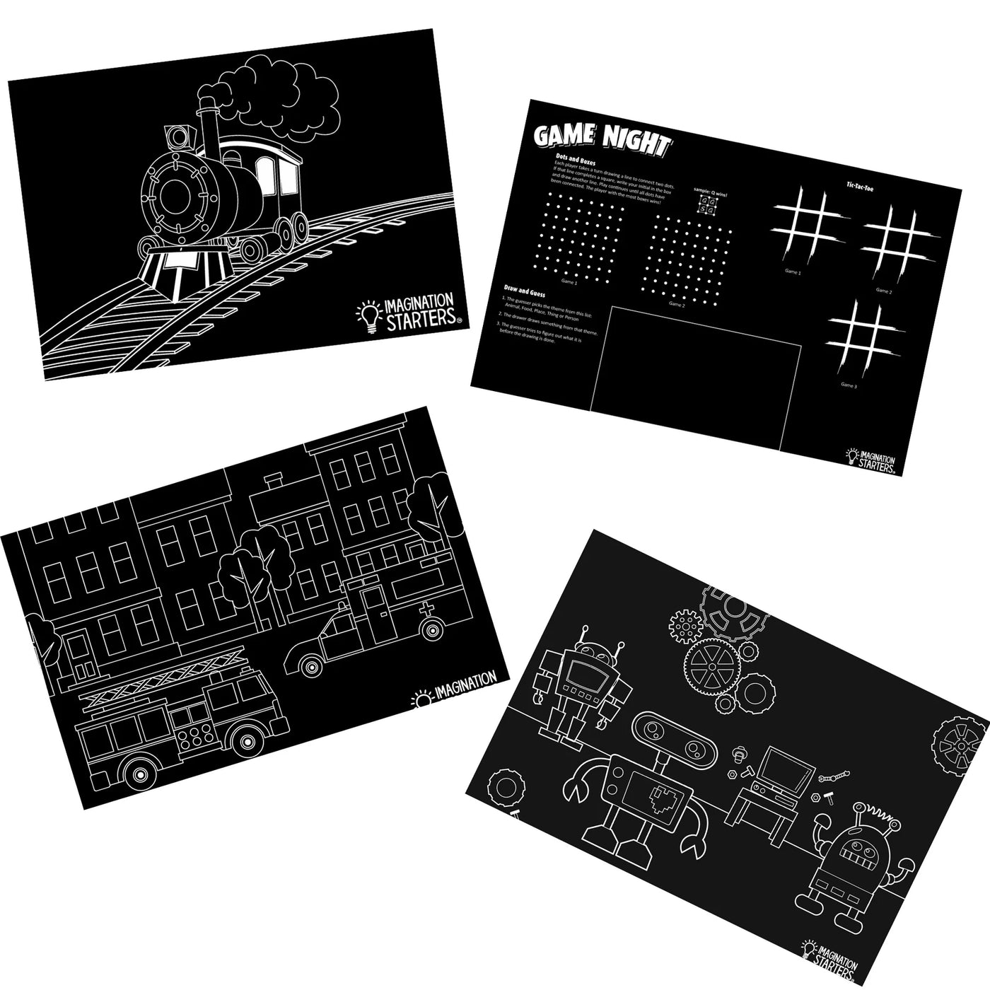 Action 12"x17" Chalkboard Placemats- Set of 4