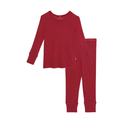 Crimson Waffle Classic Pajama Set