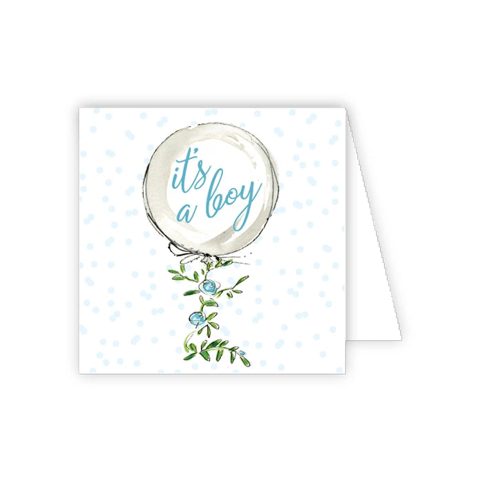 It's A Boy Welcome Little One Balloon Enclosure Card