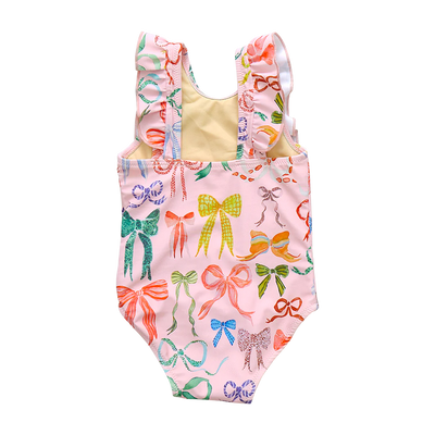 Watercolor Bows Baby Girls Katniss Suit