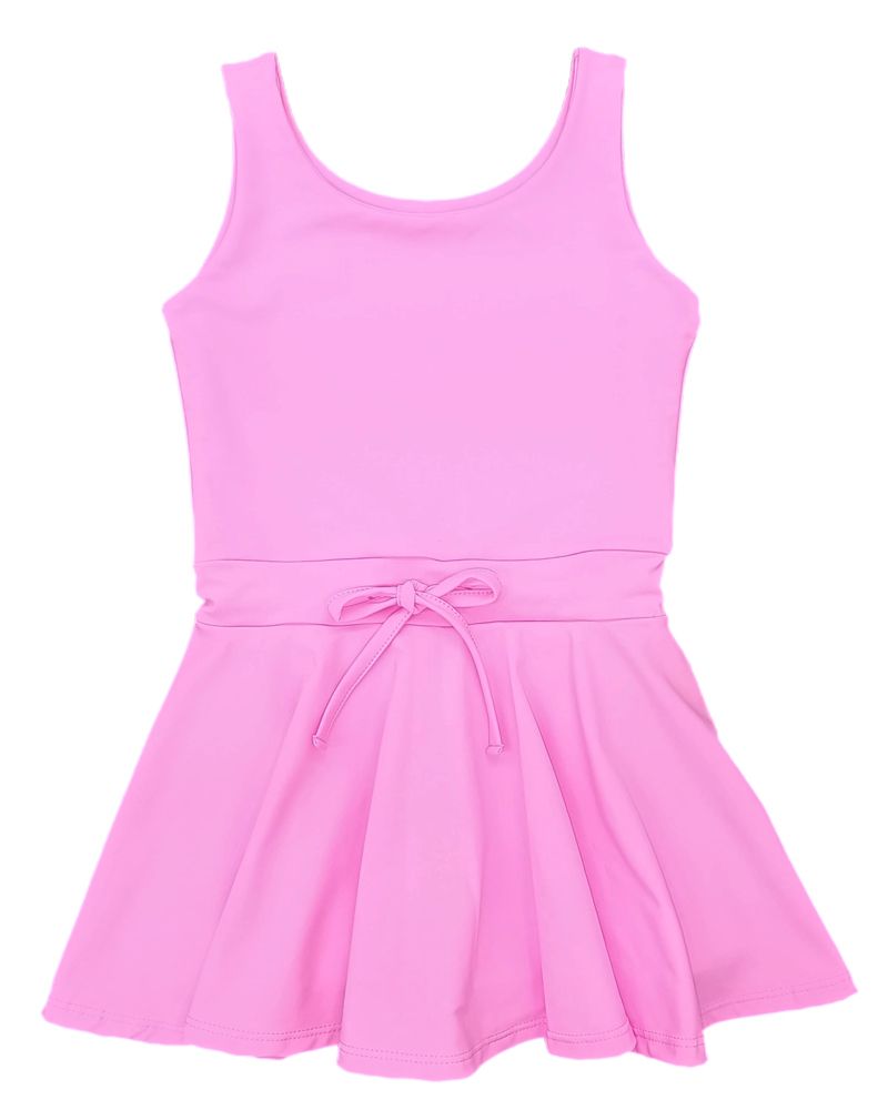 Athleisure Tennis Dress with Tie- Pink