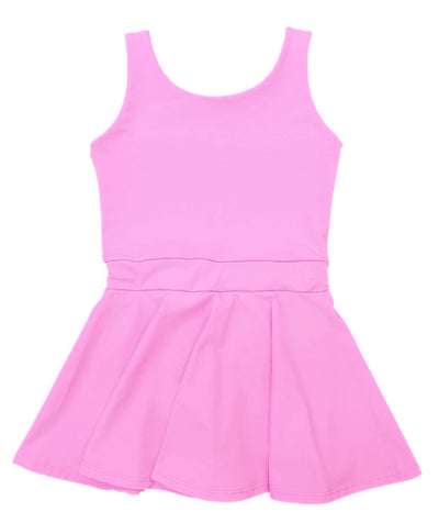 Athleisure Tennis Dress with Tie- Pink