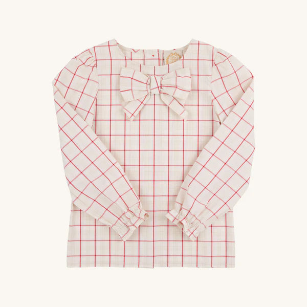 Oak Park Plaid Beatrice Bow Blouse