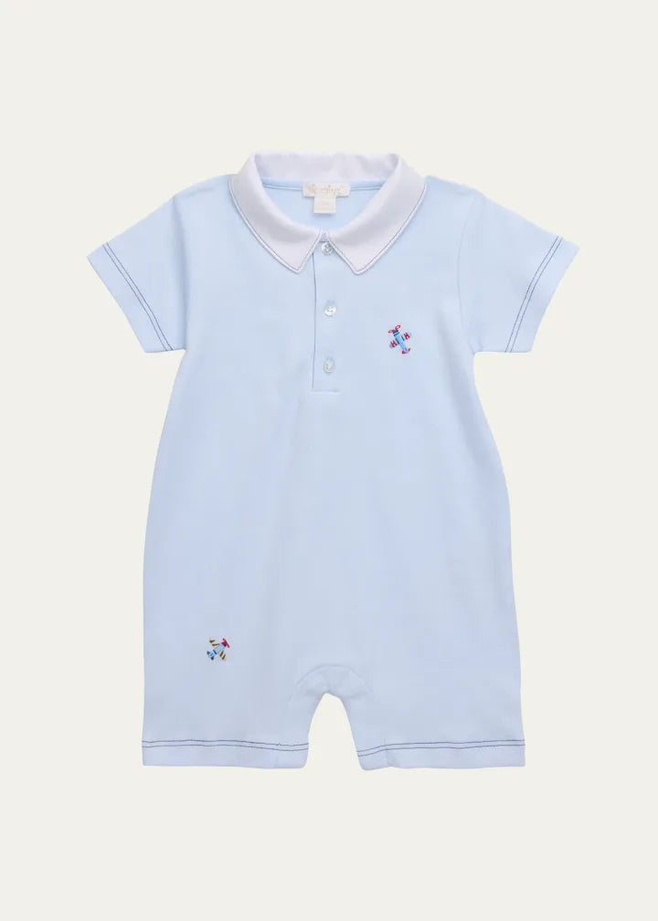 Hand-Embroidered Sky Traffic Playsuit