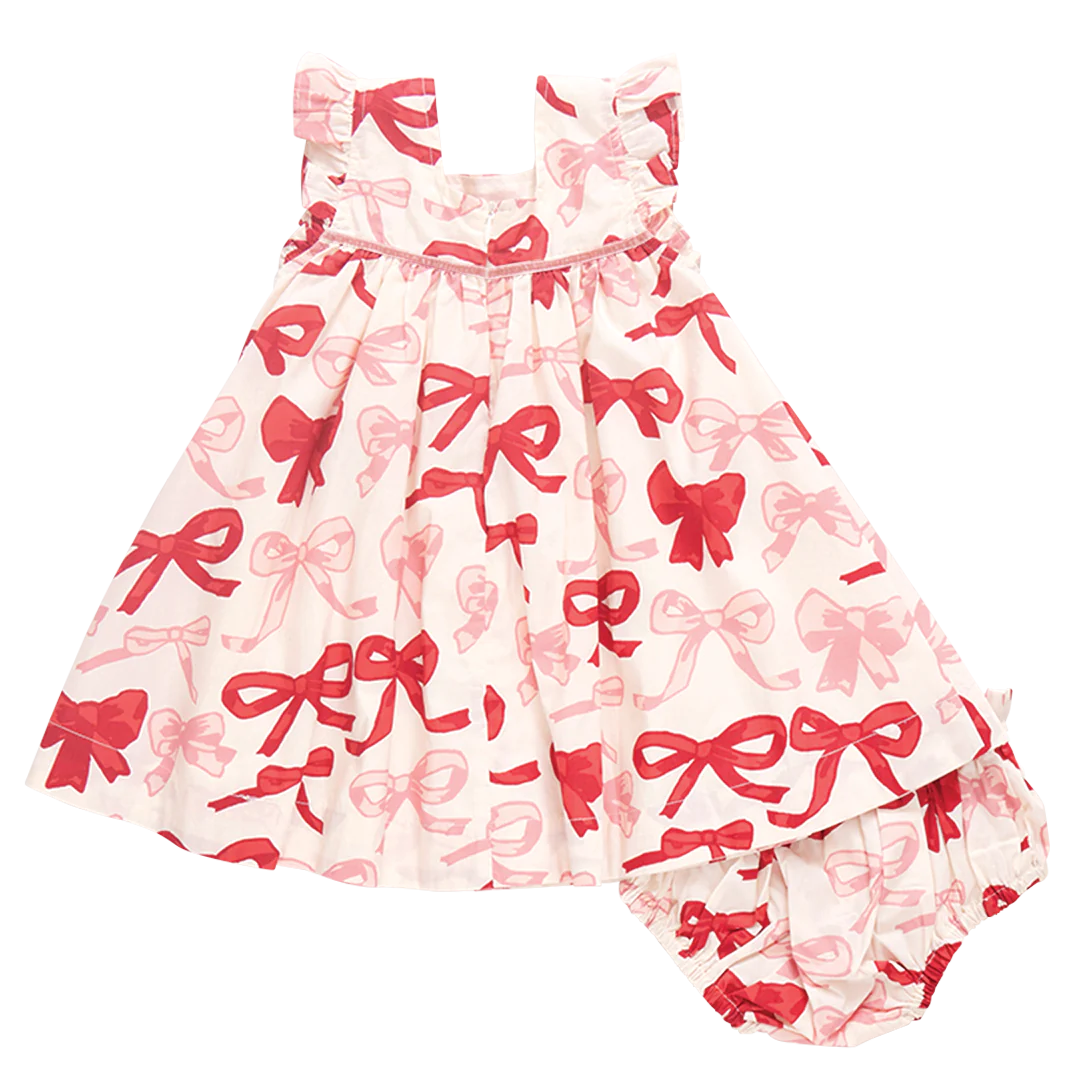 Valentines Bows Baby Girls Camelia Dress Set