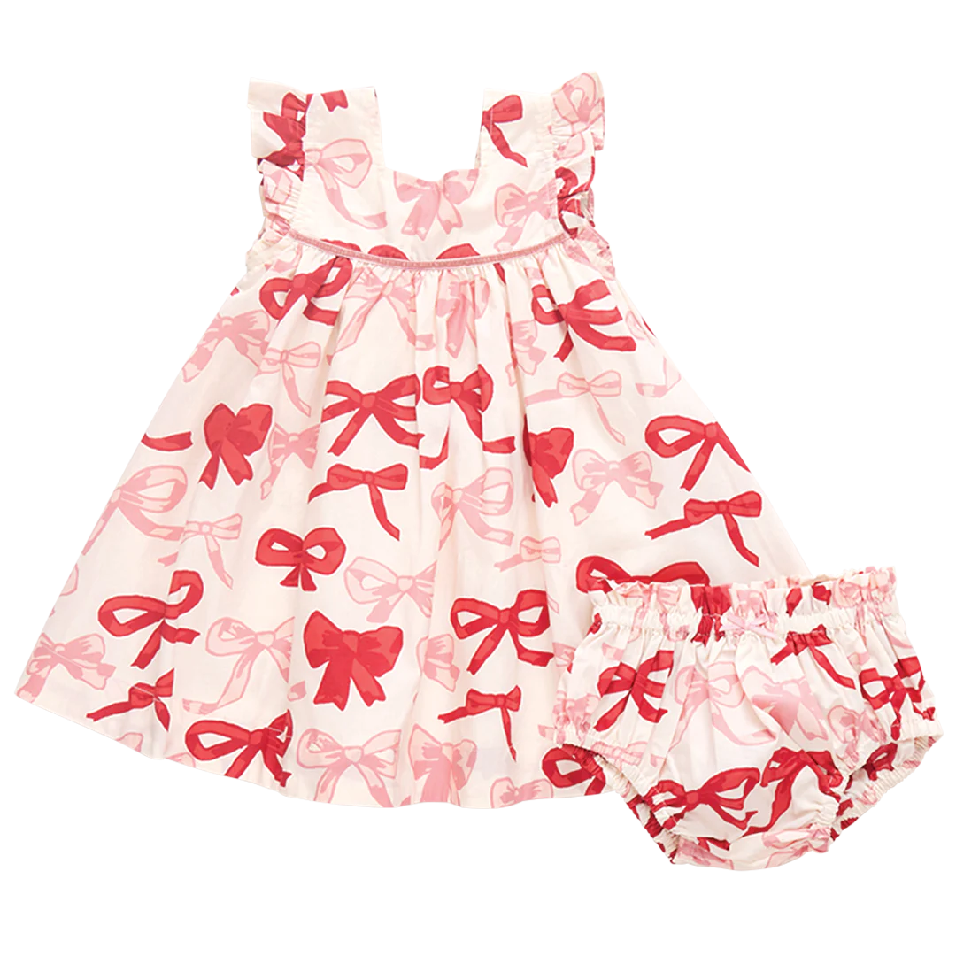 Valentines Bows Baby Girls Camelia Dress Set