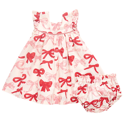 Valentines Bows Baby Girls Camelia Dress Set