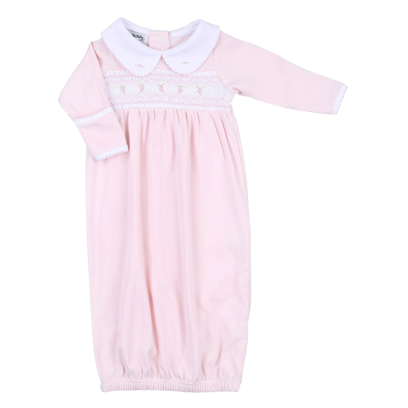 Pink Fiona & Phillip Smock Collared Gathered Gown