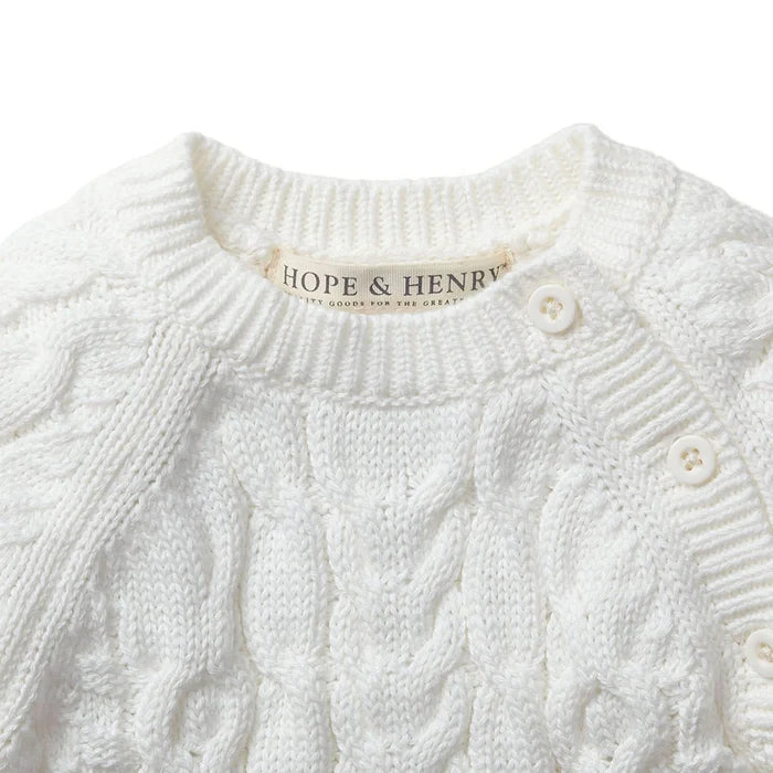Off White Organic Cable Knit Sweater Romper