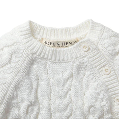Off White Organic Cable Knit Sweater Romper