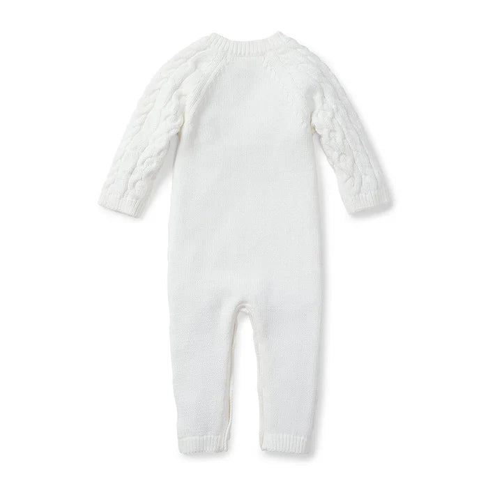 Off White Organic Cable Knit Sweater Romper
