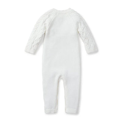 Off White Organic Cable Knit Sweater Romper