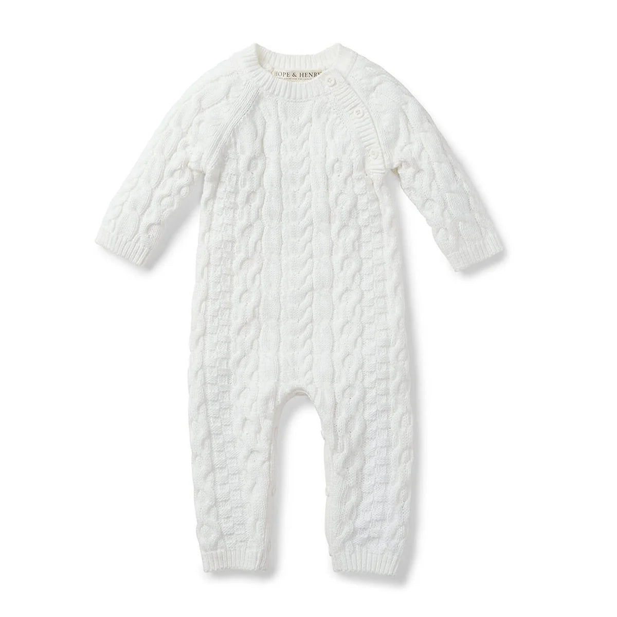Off White Organic Cable Knit Sweater Romper