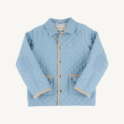 Barrington Blue with Barrington Blue Mini Windowpane Caldwell Quilted Coat