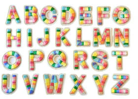 Rainbow Letter Stick On Patches