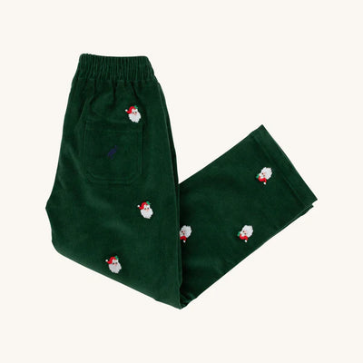 Grier Green with Santa Embroidery Critter Sheffield Pants (Corduroy)