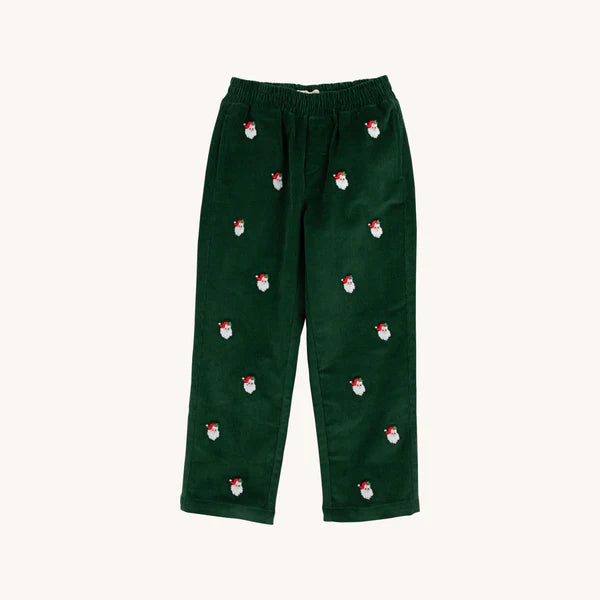 Grier Green with Santa Embroidery Critter Sheffield Pants (Corduroy)