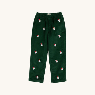 Grier Green with Santa Embroidery Critter Sheffield Pants (Corduroy)