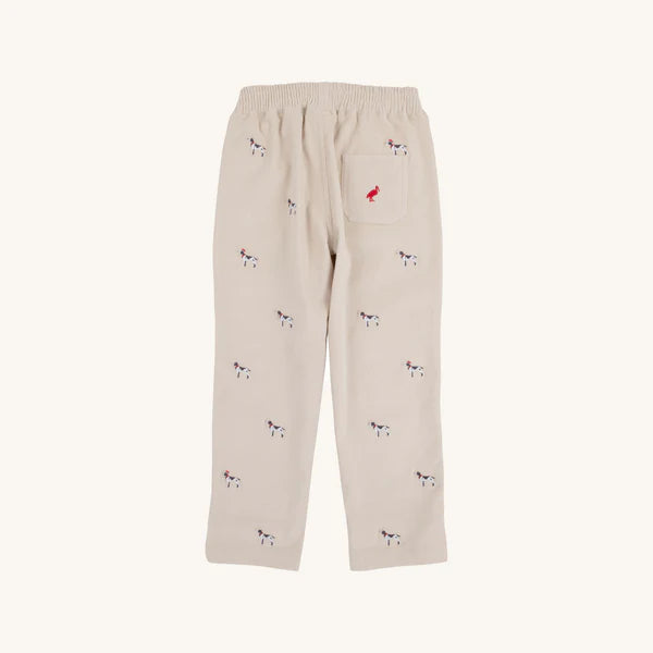 Osprey Oatmeal Richmond Red Stork & Santa Dog Embroidery Critter Sheffield Pants (Corduroy)
