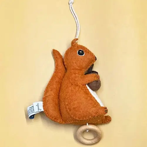 Felted Squirrel Musical Toy