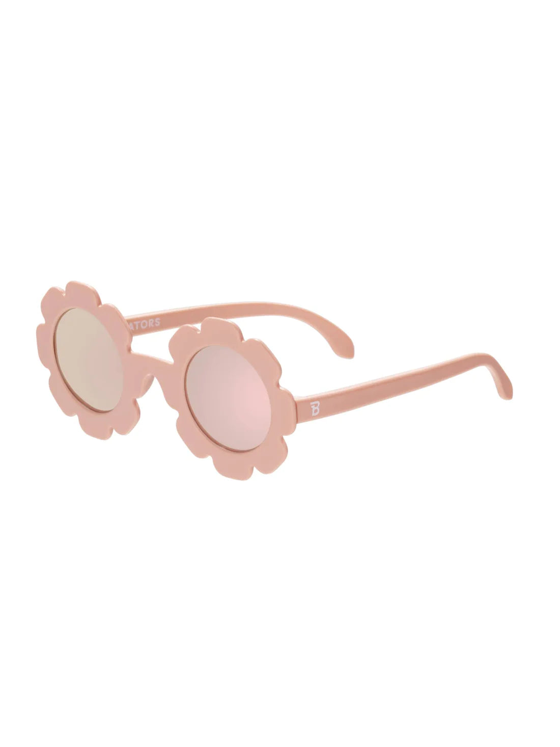 Flower Peachy Keen Polarized Sunglasses with Rose Gold Mirrored Len