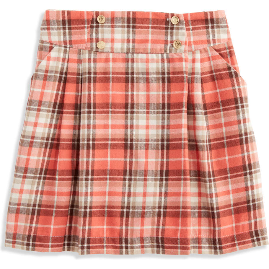 Grove Plaid Button Skirt