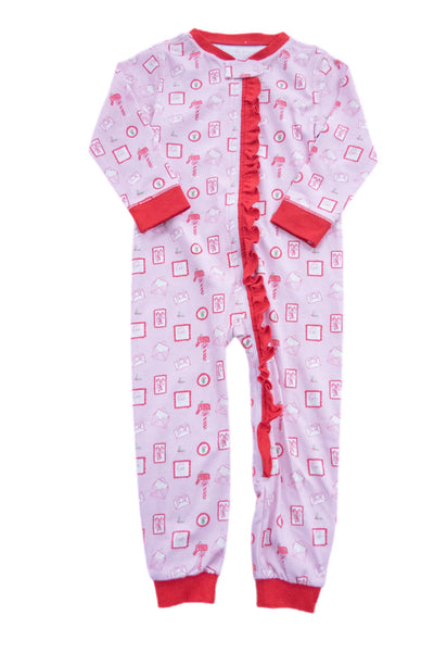 Letters to Santa Girls One Piece Zip Up Jammies