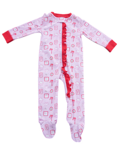 Letters to Santa Girls One Piece Zip Up Jammies