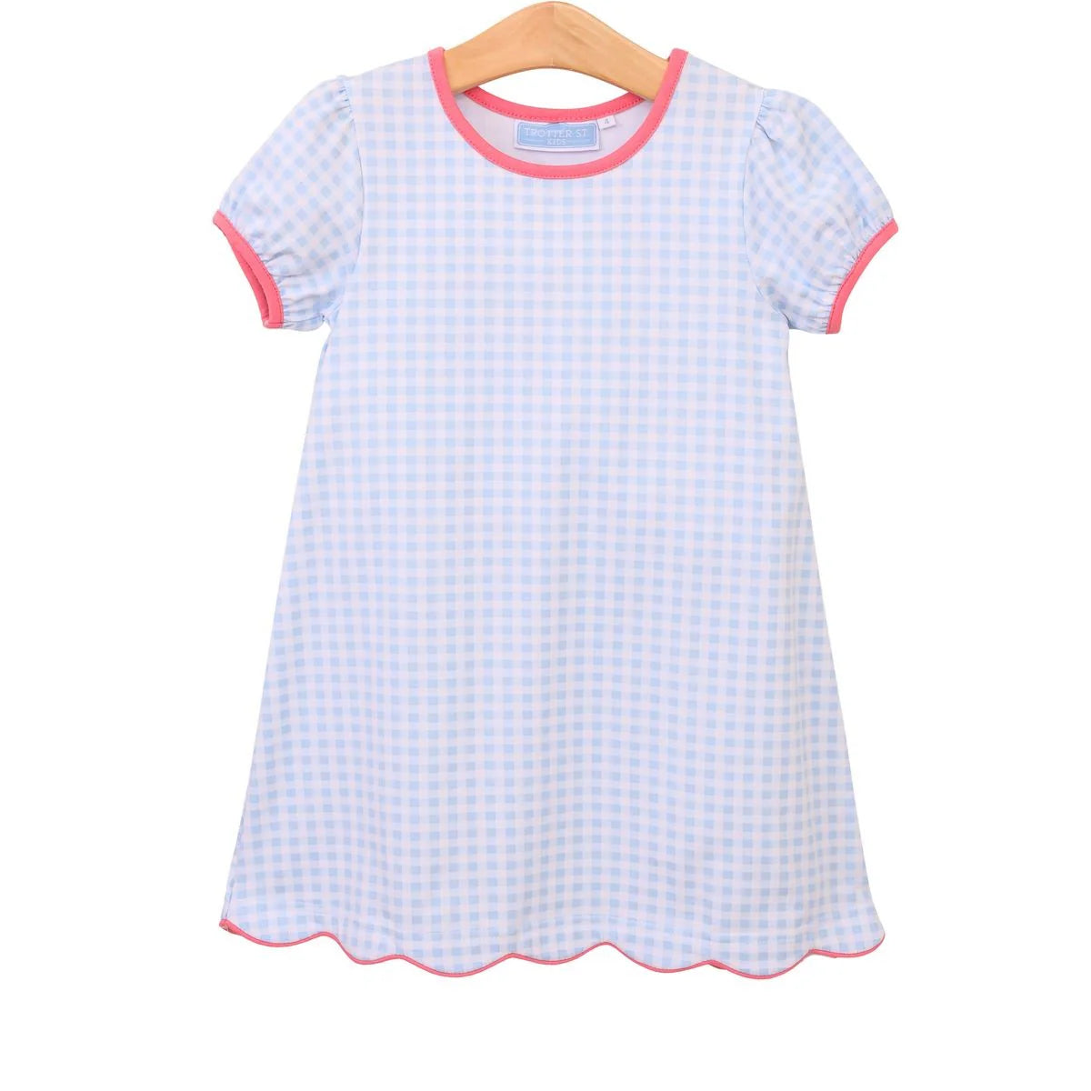 Light Blue Gingham/Pink Cecilia Dress