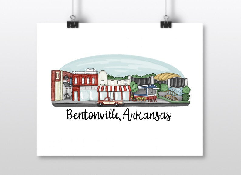 Bentonville, Arkansas 8.5x11 Print